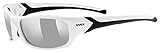 uvex Unisex – Erwachsene, sportstyle 211 Sportbrille, white black/silver, one size