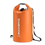 ROCKBROS Dry Bag Wasserdicht Packsack für Wassersport, Strand, Schwimmen Boot Kajak Rafting Segeln Outdoor, Orange, 20L