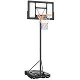 YOLEO Basketballkorb Outdoor, Basketballkorb mit Rollen, 130-305 cm Höhenverstellbar, Tragbarer Basketballständer für...