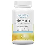 Sanhelios Sonnenvitamin D - 1000 I.E. Vitamin D3 - Unterstützt Knochen, Zähne, Muskeln und Immunsystem* - 365 Microtabletten...
