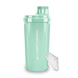AMITYUNION Eiweiß Shaker „Heaven“ 500 ml auslaufsicher, BPA frei, mit Sieb & Skala - ORIGINAL - für cremige Whey...