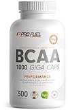 BCAA 1000 Giga Caps - hochdosiert mit 8000mg BCAA - 300x BCAA-Kapseln mit je 1000 mg BCAA im optimalen 2:1:1 Verhältnis -...
