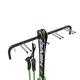Skihalterung N3 Wand Skihalter für 4 Paare 83 cm Nordic Walking Trekking Stöcke Skiträger Hakenleiste mit schützender...