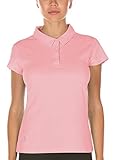 icyzone Damen Poloshirt Kurzarm Golf Polohemd Atmungsaktiv Sport Tennis T-Shirt (M, Pink)