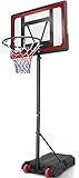 Basketballkorb outdoor Kinder mit Ständer Rollen verstellbare Korbhöhe 160 bis 210 cm höhenverstellbar Korbanlage Outdoor...
