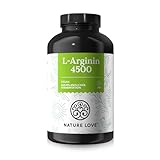 NATURE LOVE® L-Arginin - 365 Kapseln - Hochdosiert: 4500mg HCL (davon 3.750 mg L-Arginin) je Tagesdosis - Fermentation aus Mais -...