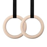 BALLSHOP Turnringe Holz Gymnastikringe Turntrainingsgeräte Ringe 30mm mit Verstellbaren Buckles Straps für Gymnastik Fitness