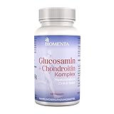 BIOMENTA Glukosamin + Chondroitin Komplex - 60 allergenfreie Kapseln mit Glucosamin, Chondroitin hochdosiert + Hyaluronsäure,...