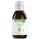NORSAN Premium Omega 3 Vegan hochdosiert / 2000mg ,Tagesdosierung/Algenöl reich an EPA & DHA - 800 IE Vitamin D3 / 100% veganes...