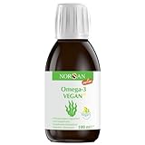 NORSAN Premium Omega 3 Vegan hochdosiert / 2000mg ,Tagesdosierung/Algenöl reich an EPA & DHA - 800 IE Vitamin D3 / 100% veganes...