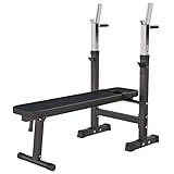 GORILLA SPORTS® Hantelbank mit Ablage - Dip-Station, Verstellbare Höhe und Neigungswinkel, Klappbar, bis 200 kg, Schwarz oder...