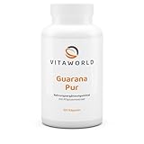 vitaworld Guarana Pur 500 mg, die natürliche Alternative zu Koffein mit 180 mg pro Tagesverzehrmenge, 120 Kapseln