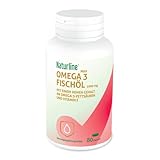 Naturline Omega 3 Fischöl 1000mg Reines Fischöl mit hoher Dosis EPA & DHA und ohne Nachgeschmack 80 Softgel Omega 3 Kapseln...