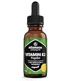Vitamin K2 Tropfen hochdosiert & vegan 200 mcg Vitamin K2 flüssig pro Tagesdosis, 50 ml (1700 Tropfen), MK-7 Menaquinon ( 99%...