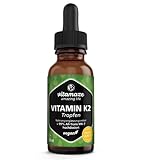 Vitamin K2 Tropfen hochdosiert & vegan 200 mcg Vitamin K2 flüssig pro Tagesdosis, 50 ml (1700 Tropfen), MK-7 Menaquinon ( 99%...