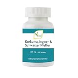 Ved Kurkuma, Ingwer & schwarzer Pfeffer | Vegane Formel | Leistungsstarke Antioxidantien | 1500 mg 90 Tabletten