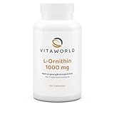 vitaworld L-Ornithin 1000 mg, Hochdosiert mit 1000 mg pro Tablette, Vegan, 120 Tabletten
