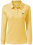 AIRIKE Golf-Poloshirt für Damen, langärmelig, bunt, schnelltrocknend, Arbeitskleidung und Activewear, Damenbekleidung, gelb,...
