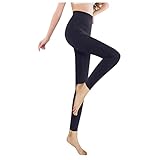 Damen Solide Bootcut Yogahosen Hohe Taille Flare Leggings Weites Elastischer Bund Straight Bein Sporthose Schlaghose für Yoga...