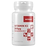 NUTRINAX | Vitamin K2 200 µg | 365 Tabletten | Menaquinon MK7 | vegan & laktosefrei | ohne Magnesiumstearat | aus deutscher...
