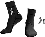 CRESSI Ultra Stretch Neoprene Socks 1.5mm - Unisex Erwachsene Doppelt Gefütterte Neopren Tauchschuhe, Schwarz/Weiß Logo, M