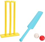 FSHOW Kinder Cricket Set Plastic Toy Set, Outdoor Kids Sports Spiel Spiel Set mit Cricket Bat und Schlagbrett für Jungen Mädchen...