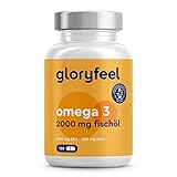 Omega 3 Kapseln - Hochdosiert mit 2000mg Fischöl, 1000mg EPA & 500mg DHA pro Tagesdosis (in Triglycerid-Form) - Essentielle...