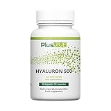 Plusvive – Hyaluronsäure 90 Kapseln – hochdosiert mit 500 mg Hyaluronsäure pro Kapsel – 500–700 kDa – mit Apfelextrakt...