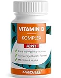 Vitamin B Komplex hochdosiert - 180 Tabletten - alle 8 B-Vitamine (B1, B2, B3, B5, B6, B7, B9, B12) + Co-Faktoren Cholin &...