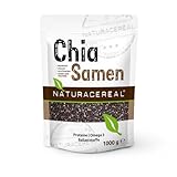 Naturacereal Chia Samen 1kg – Reich an Omega-3, Ballaststoffen & Quelle pflanzlichen Proteins, Antioxidatives Kraftpaket, Ideal...