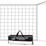 AEUNIV Sport Volleyballnetz Volleyball Ersatznetz Standardgröße (9,5m x 1m) mit Stahlkabel, Verstärkten Seitenbändern für...