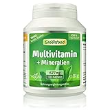 Multivitamin + Mineralien, 677 mg, hochdosiert, Kapseln – alle wichtigen Vitamine (Tagesbedarf), Mineralien und Spurenelemente....