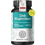 NATURE LOVE® Zink - 365 Tabletten (1 Jahr) - Hochdosiert (25mg): Zink-Bisglycinat (Zink Chelat) - Hoch bioverfügbares Zinc -...