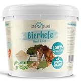 Ida Plus - Reines Bierhefe-Pulver - 1,5 kg - 100% Naturprodukt für Hunde, Katzen & Pferde - Futterergänzung für glänzendes...