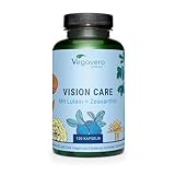 VISION CARE Vegavero® | Augenvitamine: Lutein & Zeaxanthin | SEHKRAFT & AUGEN* | 120 Kapseln | mit Beta Carotin, Heidelbeere,...