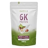 Nutri + Proteinshake Nuss 1 kg - hochdosiert mit 82% Eiweiß - Eiweißpulver Haselnuss - Protein Pulver Shake 1000 g - ideal auch...