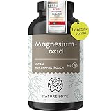NATURE LOVE® Magnesiumoxid - 365 Kapseln – 660mg (davon 400mg elementares Magnesium) pro Kapsel – laborgeprüft, hochdosiert,...