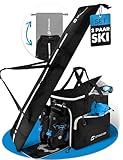 STYNGARD Skitasche Set 4-teilig (140cm-200cm) Skisack und Skischuhtasche mit Helmfach, Helmtasche, Bürste - Rolltop Skitasche und...