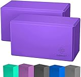 OVERMONT Yoga Block Yogaklotz 2er Set Yoga und Pilates für Anfänger Lila