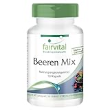 Fairvital | Beeren Mix - 120 Kapseln - Antioxidantien Kapseln - HOCHDOSIERT - VEGAN - 8 Beeren mit Spirulina
