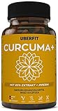 UberFit CURCUMA+ Hochdosiert mit 95% Extrakt - Curcumin Gehalt einer Kapsel entspricht 15.000mg Kurkuma - 60 Kapseln Vegan - 2...