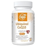 Ubiquinol CoQ10 600 mg Softgelkapseln - Aktive Form von CoQ10 Plus Vitamin E & Omega 3 6 9 - Fortschrittliches Coenzym Q10...