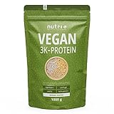 Nutri + Veganes Eiweißpulver Neutral ohne Süßungsmittel + Zucker mit 85% Eiweiß - Vegan Protein Pulver 1 kg ungesüßt -...