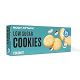 BODY ATTACK LOW SUGAR COOKIES - Coconut - 130 g - Köstliche Sorten mit wenig oder keinem Zucker - Kekse mit Protein -...