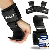 NetroxSports® – Zughaken Handgelenk für Bodybuilding, Gewichtheben, Krafttraining & Fitness – Zughilfen für schwere...