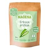 MADENA Erbsenprotein Pulver 1kg, veganes Protein mit 85% Proteingehalt, 100% Proteinisolat, extra mild und fein, glutenfrei...