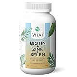 Biotin Komplex 365 Tabletten Jahrespackung Vegan Haar-Power Vitamin B7 Biotin 10.000 mcg Biotin Zink Selen hochdosiert 100% vegan...