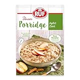 RUF Porridge Apfel Zimt, Instant Haferbrei mit feiner Zimtnote und getrockneten Apfelstückchen, schnelle und einfache...