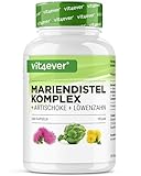 Mariendistel Artischocken Löwenzahn Komplex - 240 Kapseln (4 Monatsvorrat) - Hochdosiert mit 80% Silymarin & 2,5% Cynarin -...