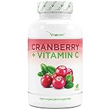 Cranberry Extrakt mit Vitamin C - 240 Kapseln - Premium: Hochdosiert mit 25:1 Extrakt (entspricht 25.000 mg Cranberries pro...